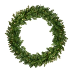 Pre-Lit Eastern Pine Artificial Christmas Wreath - 48-Inch, Clear Lights