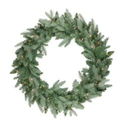 Pre-Lit Washington Frasier Fir Artificial Christmas Wreath - 24-Inch, Clear Lights