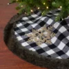 48" Black And White Buffalo Plaid Christmas Tree Skirt With Burlap Snowflake 1 48" Black And White Buffalo Plaid Christmas Tree Skirt With Burlap Snowflake -Noel Twinkle Shop northlight f026662 1 sample 85592.1667530449