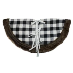 48" Black And White Buffalo Plaid Christmas Tree Skirt With Burlap Snowflake 11 48" Black And White Buffalo Plaid Christmas Tree Skirt With Burlap Snowflake -Noel Twinkle Shop northlight f026662 2 sample 15872.1667530450