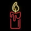 12" Red LED Lighted Neon Style Red Candle Christmas Window Silhouette -Noel Twinkle Shop northlight fm94468 on20black 91573.1667646476