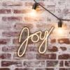 15" White LED Lighted "Joy" Neon Style Christmas Sign