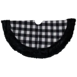 48" Black And White Buffalo Plaid Christmas Tree Skirt -Noel Twinkle Shop northlight fo26656 3 sample 69805.1667530450