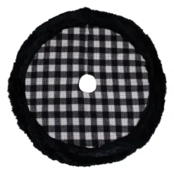 48" Black And White Buffalo Plaid Christmas Tree Skirt -Noel Twinkle Shop northlight fo26656 5 60083.1667530450