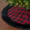 48" Red And Black Plaid With Polka Dots Christmas Tree Skirt -Noel Twinkle Shop northlight fo26683 91370.1667530453