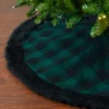 48" Green And Black Plaid Christmas Tree Skirt With Faux Fur -Noel Twinkle Shop northlight fo26686 22363.1667530455