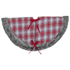 48" Red And White Plaid Christmas Tree Skirt With Snowflake 10 48" Red And White Plaid Christmas Tree Skirt With Snowflake -Noel Twinkle Shop northlight fo26693 1new 74038.1667530458