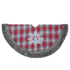 48" Red And White Plaid Christmas Tree Skirt With Snowflake 9 48" Red And White Plaid Christmas Tree Skirt With Snowflake -Noel Twinkle Shop northlight fo26693 2new 39349.1667530458
