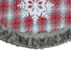 48" Red And White Plaid Christmas Tree Skirt With Snowflake 11 48" Red And White Plaid Christmas Tree Skirt With Snowflake -Noel Twinkle Shop northlight fo26693 3new 02378.1667530459