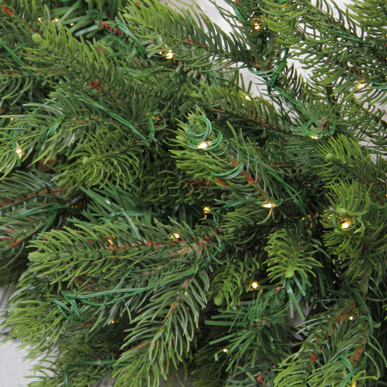 9' X 9" Pre-Lit LED Oregon Noble Fir Artificial Christmas Garland - Warm White Lights 4 9' X 9" Pre-Lit LED Oregon Noble Fir Artificial Christmas Garland - Warm White Lights - Image 2