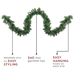 9' X 12" Windsor Pine Artificial Christmas Garland - Unlit -Noel Twinkle Shop northlight gb20ygw712 gr thumbnail 92723.1667573435