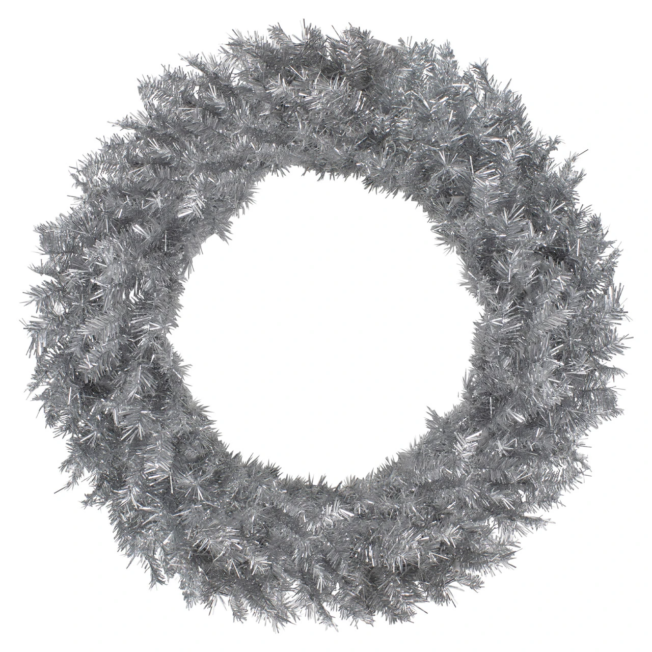 36" Silver Tinsel Artificial Christmas Wreath, Unlit 3 36" Silver Tinsel Artificial Christmas Wreath, Unlit