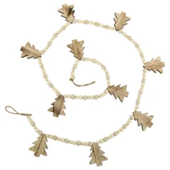 6' X 3" Christmas Trees And Beads Wooden Garland -Noel Twinkle Shop northlight gb94388 2 63049.1681234586