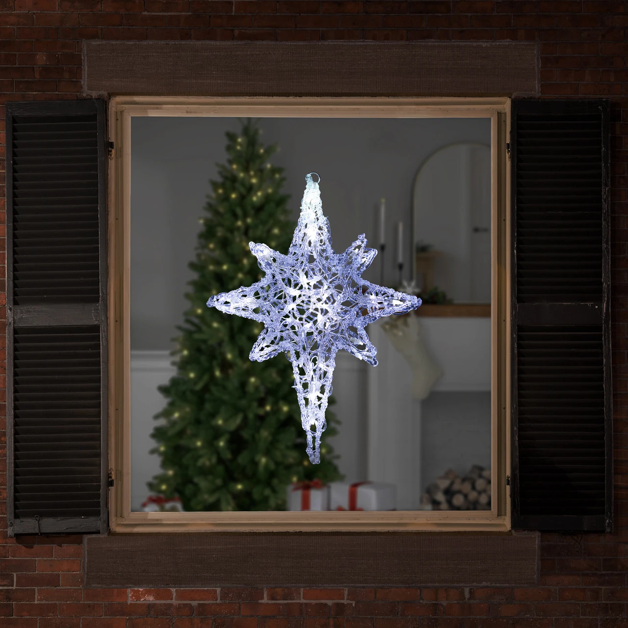 24" Color Changing Blue And White LED Bethlehem Star Hanging Christmas Decoration 4 24" Color Changing Blue And White LED Bethlehem Star Hanging Christmas Decoration - Image 2