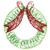 20" Green And Red Lighted Wreath And Bow Christmas Window Silhouette Decoration