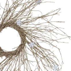 28" Pre-lit Champagne Glittered Artificial Twig Christmas Wreath, Warm White LED Lights -Noel Twinkle Shop northlight h36276 3 06838.1681146841