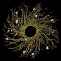 28" Pre-lit Gold Glittered Artificial Twig Christmas Wreath, Warm White LED Lights 9 28" Pre-lit Gold Glittered Artificial Twig Christmas Wreath, Warm White LED Lights -Noel Twinkle Shop northlight h36276 on20black 91169.1681147204