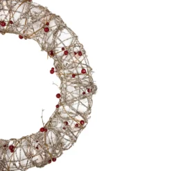 Pre-Lit Champagne Gold Glittered Rattan Berry Artificial Christmas Wreath - 18-Inch, Clear Lights 10 Pre-Lit Champagne Gold Glittered Rattan Berry Artificial Christmas Wreath - 18-Inch, Clear Lights -Noel Twinkle Shop northlight h85239 3 03744.1669126273