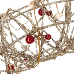 Pre-Lit Champagne Gold Glittered Rattan Berry Artificial Christmas Wreath - 18-Inch, Clear Lights 11 Pre-Lit Champagne Gold Glittered Rattan Berry Artificial Christmas Wreath - 18-Inch, Clear Lights -Noel Twinkle Shop northlight h85239 4 76856.1669126273
