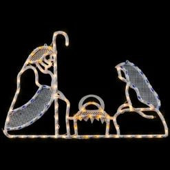 30" Lighted Holy Family Nativity Scene Christmas Window Silhouette