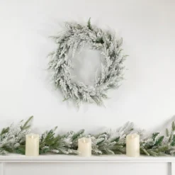 Heavily Flocked Pine Artificial Christmas Wreath, 20-Inch, Unlit -Noel Twinkle Shop northlight hb27073 hn92698 style 92947.1669835054