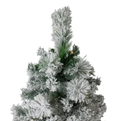7.5' Pre-Lit Flocked Somerset Spruce Artificial Christmas Tree - Clear Lights -Noel Twinkle Shop northlight hb27113 2 35080.1667623638