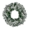 Pre-Lit Flocked Somerset Spruce Artificial Christmas Wreath - 36-Inch, Clear Lights