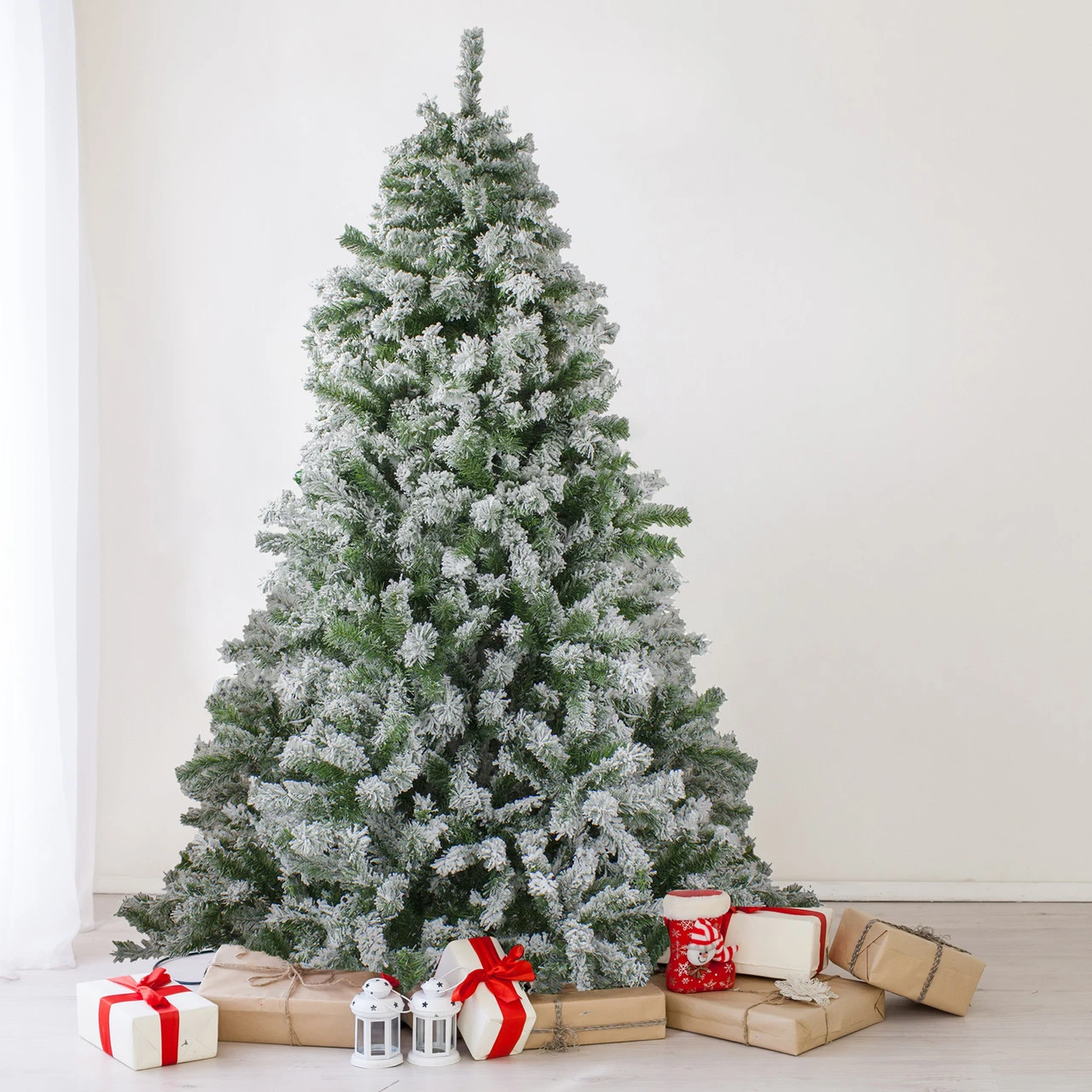 6.5' Flocked Winter Park Fir Artificial Christmas Tree - Unlit 4 6.5' Flocked Winter Park Fir Artificial Christmas Tree - Unlit - Image 2