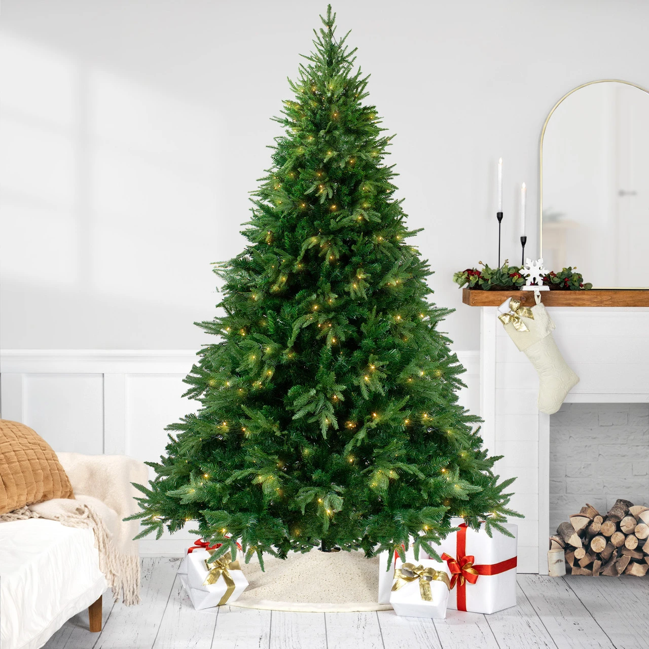 7.5' Pre-Lit Full Silverthorne Fir Artificial Christmas Tree - Clear Lights 3 7.5' Pre-Lit Full Silverthorne Fir Artificial Christmas Tree - Clear Lights