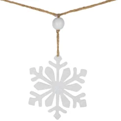 4.75" Snowflake And Frosted Pine Christmas Garland With Wooden Beads - Unlit 13 4.75" Snowflake And Frosted Pine Christmas Garland With Wooden Beads - Unlit -Noel Twinkle Shop northlight hh87684 2 25944.1681148469