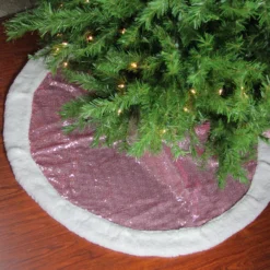 47" Pink And White Round Christmas Tree Skirt With Sherpa Border 7 47" Pink And White Round Christmas Tree Skirt With Sherpa Border -Noel Twinkle Shop northlight hm14697 3 62382.1667573427