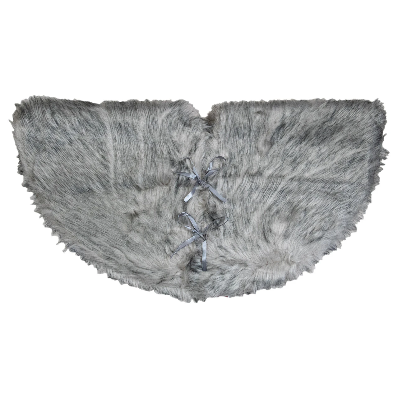 36" Beige And Gray Plush Faux Fur Christmas Tree Skirt 5 36" Beige And Gray Plush Faux Fur Christmas Tree Skirt - Image 3