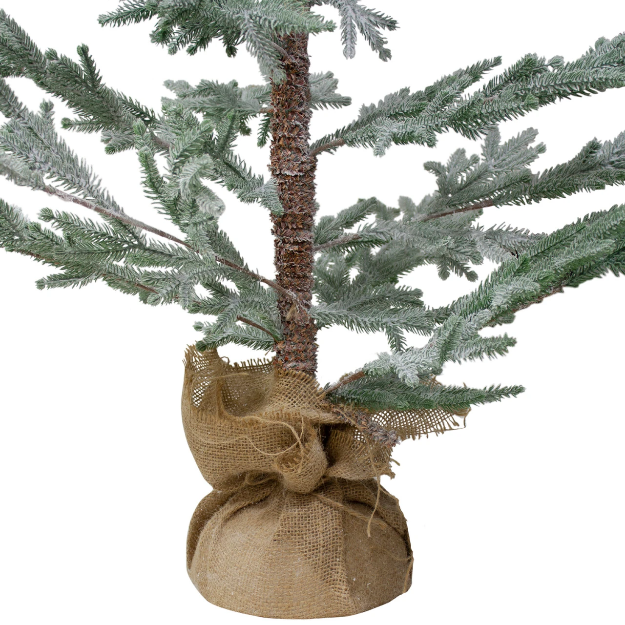 5' Snow Covered Slim Pine Artificial Christmas Tree With Jute Base– Unlit 6 5' Snow Covered Slim Pine Artificial Christmas Tree With Jute Base– Unlit - Image 4