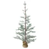 5' Snow Covered Slim Pine Artificial Christmas Tree With Jute Base– Unlit -Noel Twinkle Shop northlight hn89326 18099.1667658082