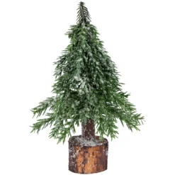 7.5" Frosted Icy Pine Christmas Tree With Jute Base