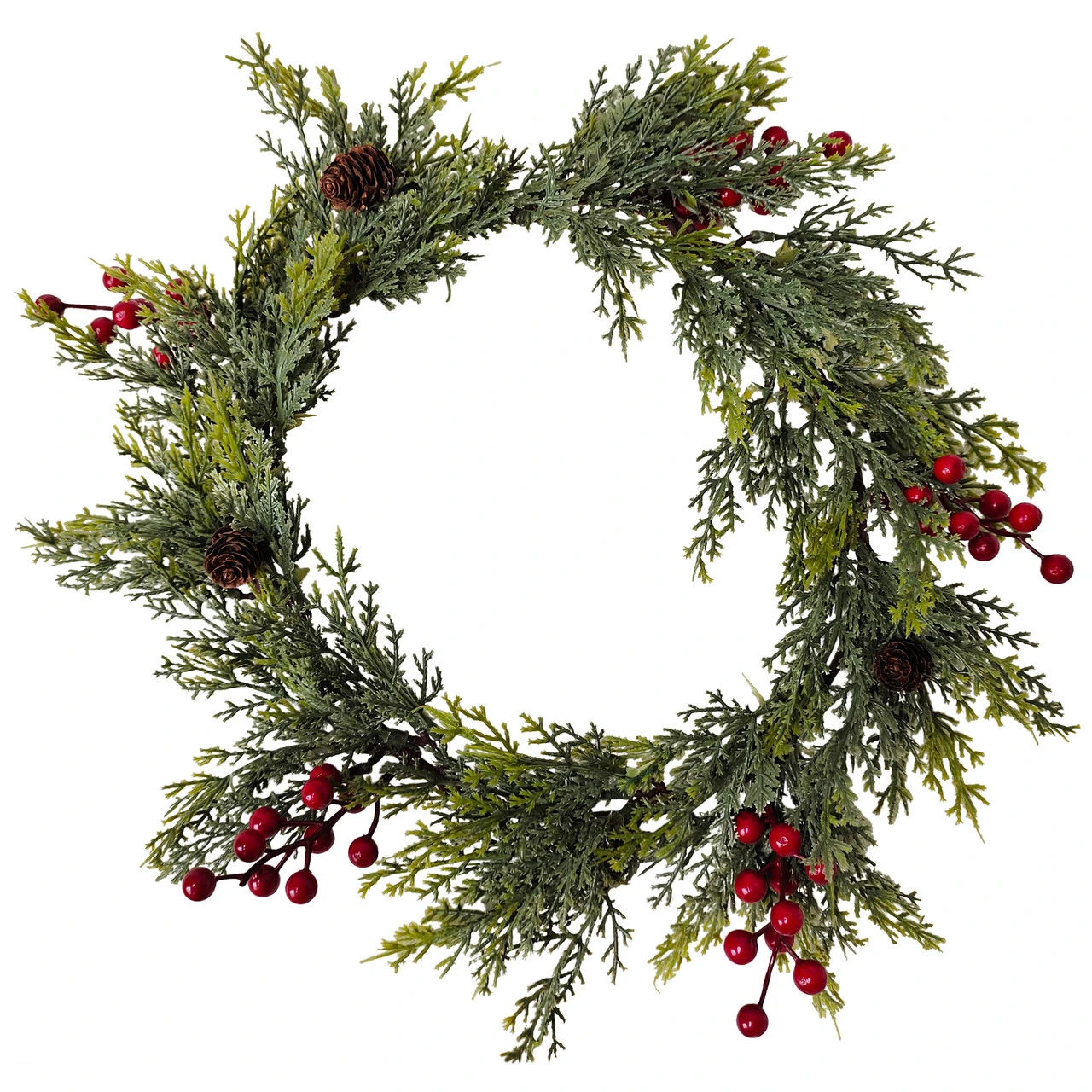 Pine Cone And Berries Winter Foliage Christmas Wreath, 24-Inch, Unlit 3 Pine Cone And Berries Winter Foliage Christmas Wreath, 24-Inch, Unlit