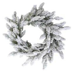 Heavily Flocked Artificial Pine Christmas Wreath, 16.5-Inch, Unlit