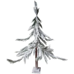 47" Heavily Flocked Pine Sprig Artificial Christmas Tree