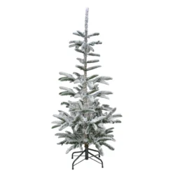 9' Slim Flocked Nordmann Fir Artificial Christmas Tree - Unlit -Noel Twinkle Shop northlight j00089 4 88486.1667536350