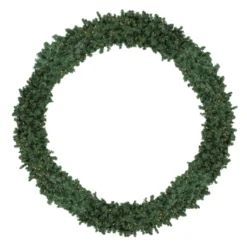 Pre-Lit High Sierra Pine Commercial Artificial Christmas Wreath, 10ft, Warm White Lights