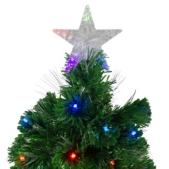 4' Pre-Lit Potted Fiber Optic Artificial Christmas Tree, Multicolor LED Lights -Noel Twinkle Shop northlight j65057 1 06560.1683049781