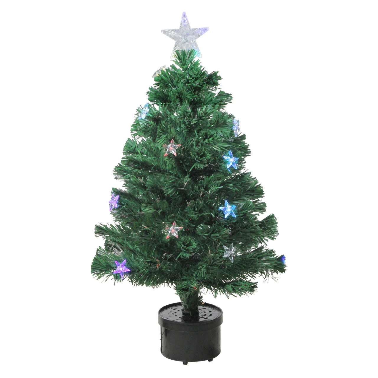 3' Pre-Lit Color Changing Fiber Optic Christmas Tree With Stars 3 3' Pre-Lit Color Changing Fiber Optic Christmas Tree With Stars