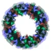 24" Multi-Function Coloring Changing Fiber Optic Artificial Pine Christmas Wreath -Noel Twinkle Shop northlight j90420 41085.1667560791