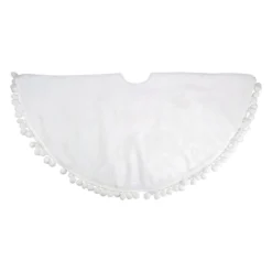 36" White Christmas Tree Skirt With A Pom Pom Border And Tie Backs 9 36" White Christmas Tree Skirt With A Pom Pom Border And Tie Backs -Noel Twinkle Shop northlight j90422 j90423 5 00138.1667491228