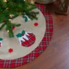 36" Burlap Plaid Tree Skirt With Christmas Puddings -Noel Twinkle Shop northlight j90424 1 sample 22242.1667490801