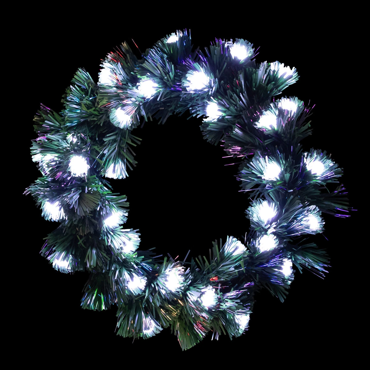 Pre-Lit Color Changing Fiber Optic Globe Lights Artificial Christmas Wreath, 12-Inch 6 Pre-Lit Color Changing Fiber Optic Globe Lights Artificial Christmas Wreath, 12-Inch - Image 4