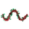 50' Shiny Red Christmas Tinsel Garland With Green Holly - Unlit -Noel Twinkle Shop northlight k00358 83835.1667575046