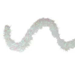 50' X 4" White Iridescent Artificial Christmas Garland - Unlit