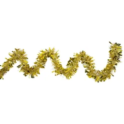 50' X 4' Gold And Snowblush Wide Cut Tinsel Christmas Garland - Unlit