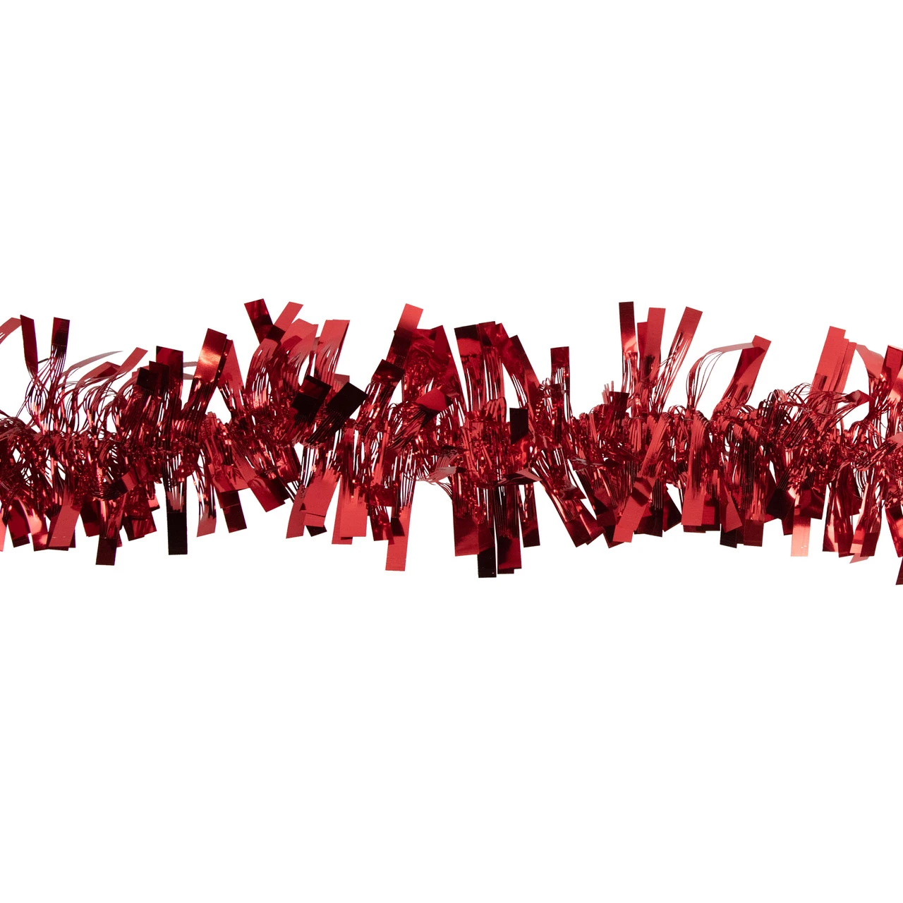 50' X 3" Red Boa Wide Cut Tinsel Christmas Garland - Unlit 5 50' X 3" Red Boa Wide Cut Tinsel Christmas Garland - Unlit - Image 3